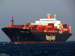 A picture of the M/V Barcelona Express at sea.