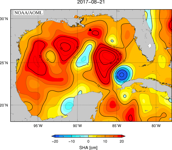 Sea height anomaly in the GOM