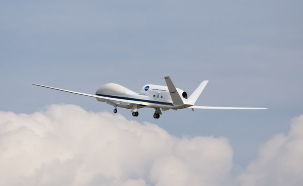 Global Hawk in flight