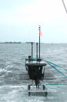 A wave glider ready for deployment off the Gulf Coast Research Laboratory's R/V Tommy Munro. Image credit: NOAA
