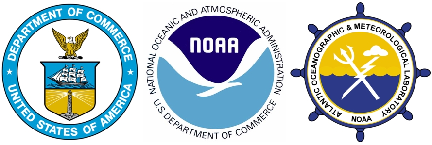 Logos for Dept. of Commerce, NOAA, and AOML