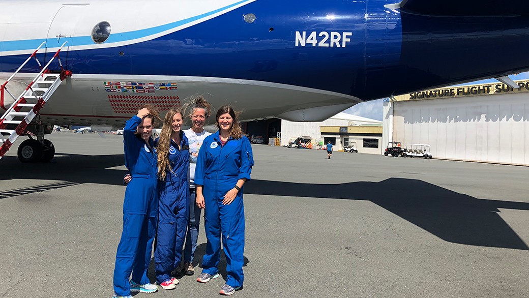 Hurricane Hunters complete the first hurricane flight with an all-female science crew. Photo Credit: NOAA.