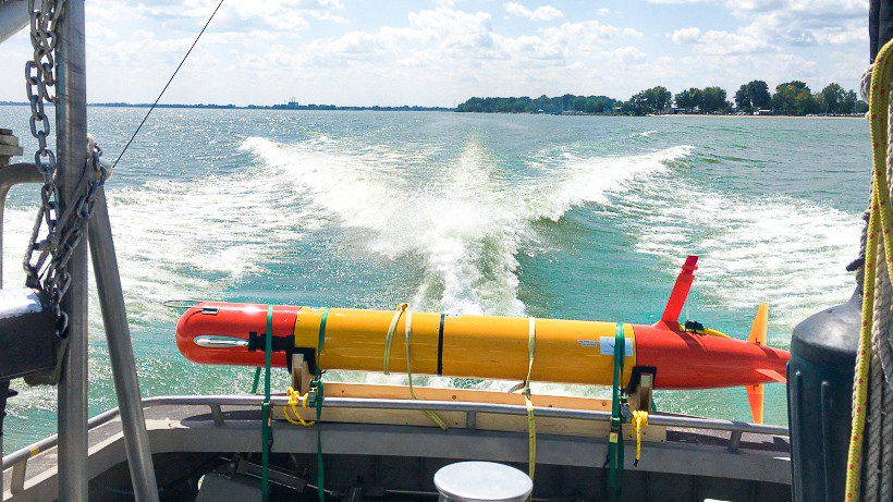 An eAUV that will be used to detect algal blooms in the Great Lakes.