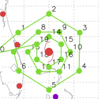2023 Hurricane Field Program Circumnavigated Hexagon: G-IV Flight Pattern