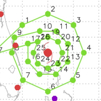 2023 Hurricane Field Program Circumnavigated Octagon: G-IV Flight Pattern