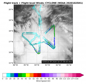 Zeta Flight Level Winds over Satellite. Click to see large image. Image Credit: NOAA AOML