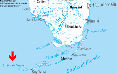 Dry Tortugas Location Map