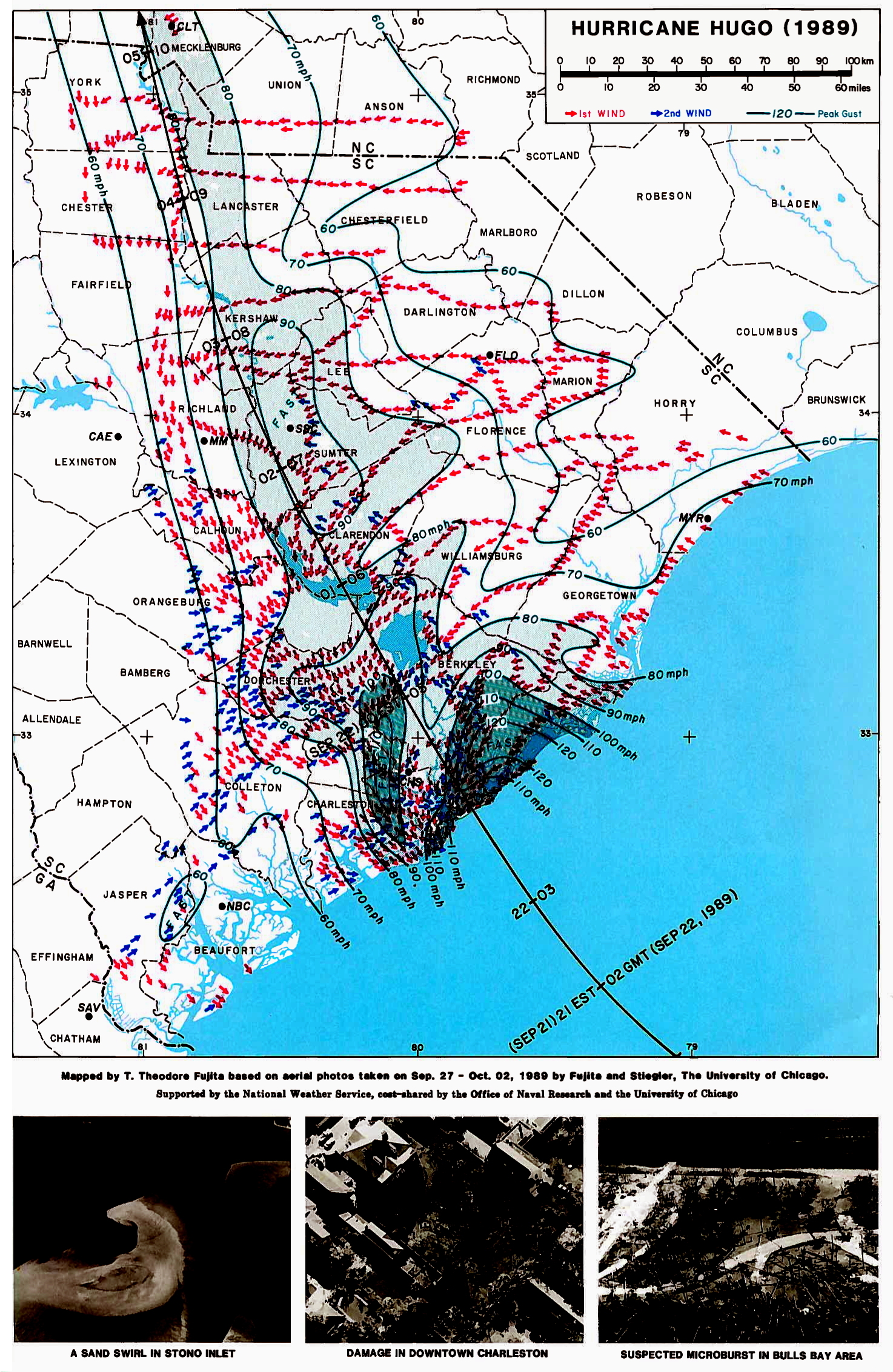 Hurricane Hugo Tracking Chart