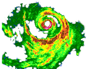 Hurricane Olivia on radar