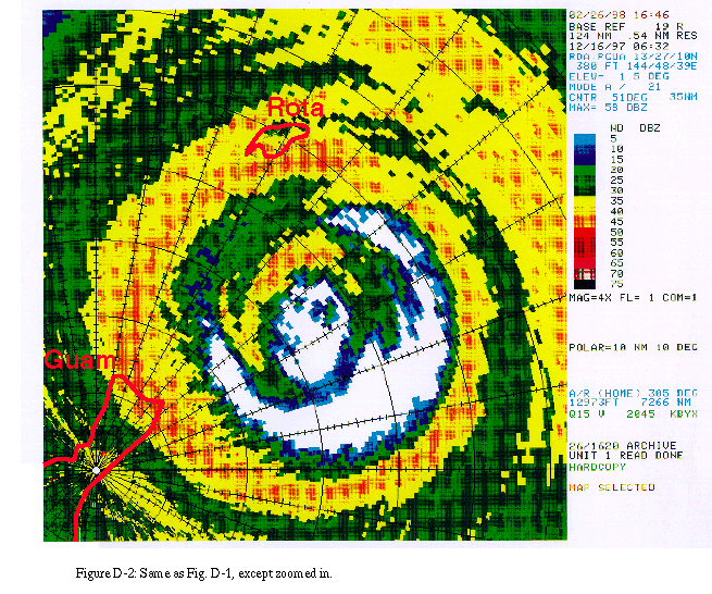 Concentric eyewalls of typhoon paka