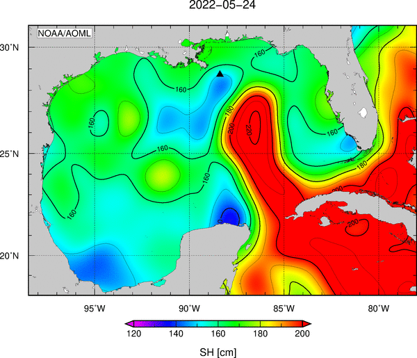 Sea height in the GOM