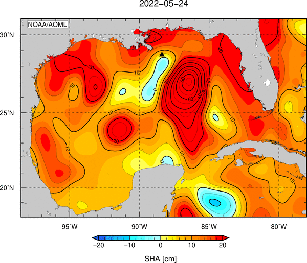 Sea height anomaly in the GOM