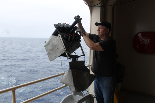 AX18 - M/V Elegant Ace, February 2012: Jim Farrington loading XBT auto-launcher