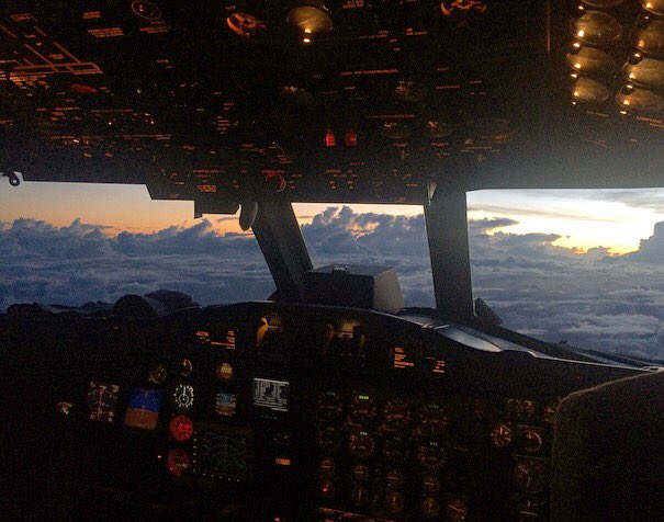 Pilots view while flying into TD9. Image credit: NOAA