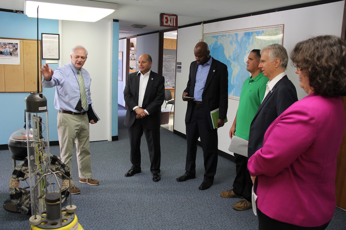 NOAA Deputy Administrator VADM Manson Brown took a tour of AOML and the Southeast Fisheries Science Center on March 15th to learn about current research and addressed staff during a town hall session. Image Credit: NOAA