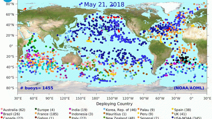 Global Drifter Deployments Map