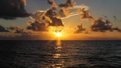 Deep Orange sunset view of the Florida Straits aboard the R/V Walton Smith, 2017.