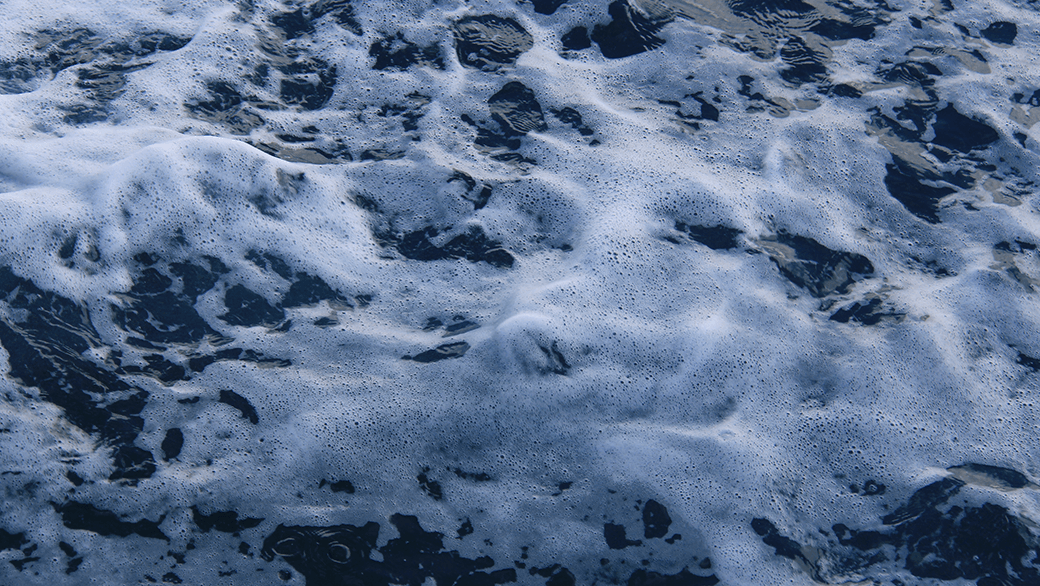 Image of seafoam at the ocean surface. Photo Credit: NOAA AOML.