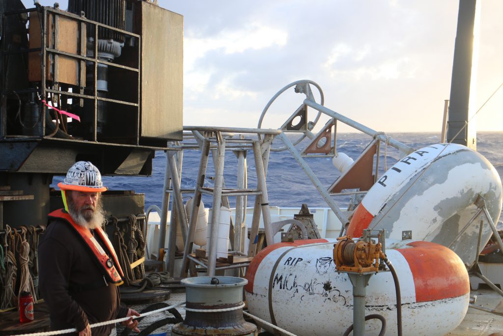 Pirata Buoys on the back of the R/V Ronald H. Brown. Special thanks to the Crew of the Ronald H. Brown for capturing the Scientists at Sea. Photo Credit: NOAA.