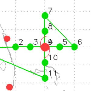 Centers, mid-points and turn points of each leg [10 sondes] In-pattern duration (105 n mi legs): ~ 2 h 15 min (P-3), 1 h 20 min (G-IV)