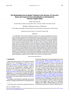 Publication Image: Wadler, J.B., R.F. Rogers, and P.D. Reasor. The relationship between spatial variations in the structure of convective bursts and tropical cyclone intensification using airborne Doppler radar. Monthly Weather Review, 146(3):761-780, doi:10.1175/MWR-D-17-0213.1 2018