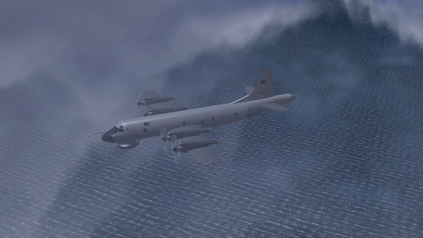 Imagen de la animación de la sonda del P-3. Crédito de la foto: NOAA.