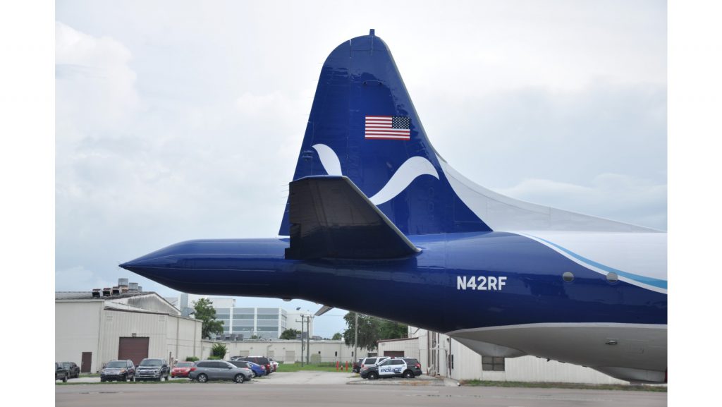 Photo of the Tail-Doppler Radar, located at the back of the P-3 aircraft. Photo Credit: AOML/ NOAA.