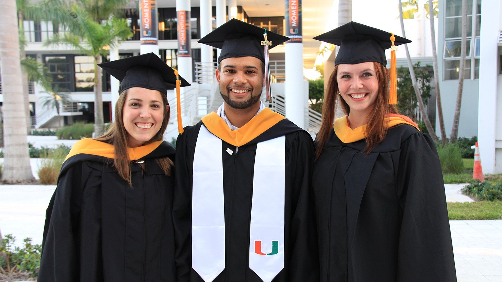 University of Miami Rosenstiel School graduates who worked with NOAA during their graduate research. From left to right: Shannon Jones, Austin Flinn, and Chloe Fleming. Image credit: NOAA