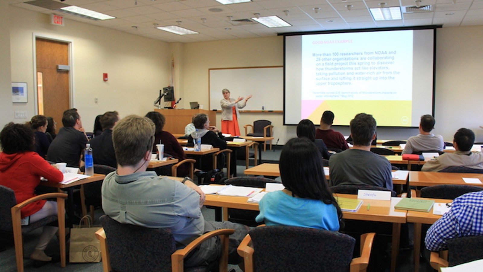 Jana Goldman teaches AOML scientists about plain language communication. Image credit: NOAA