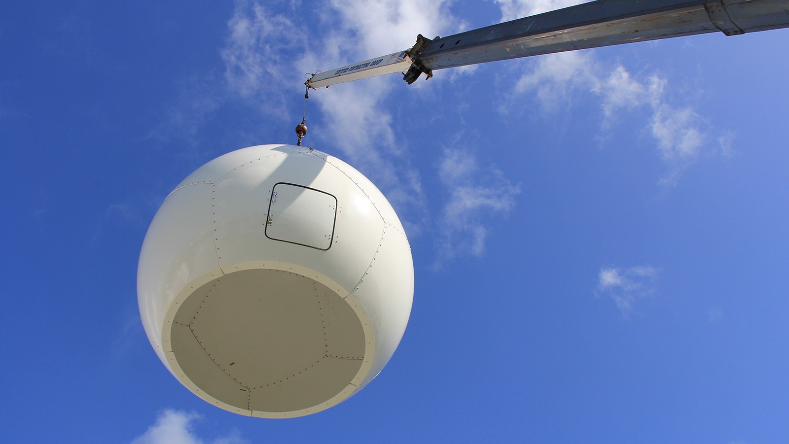 The radome hangs above AOML. Image credit: NOAA