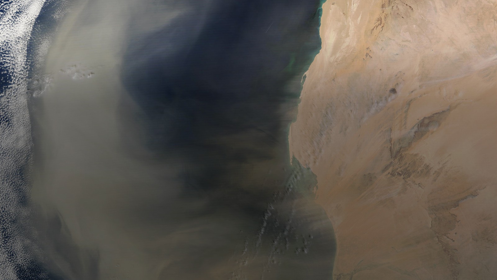 Satellite images from the GOES satellite shows the Saharan Air Layer moving across Africa towards the Atlantic Basin.