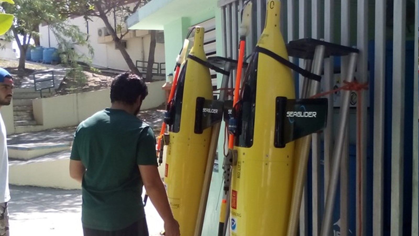 Gliders lined up and ready for deployment. Photo Credit: NOAA.