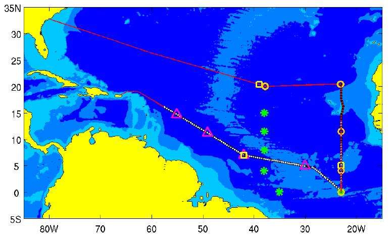 PIRATA Northeast Extension Cruise Track, 2012. Image Credit: NOAA AOML.