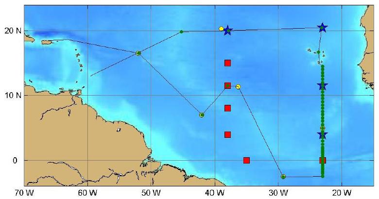 PIRATA Northeast Extension Cruise Track, 2014. Image Credit: NOAA AOML.