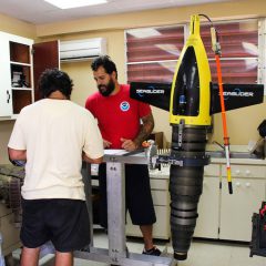 Glider being prepared for launch in shop space. Photo Credit: NOAA.