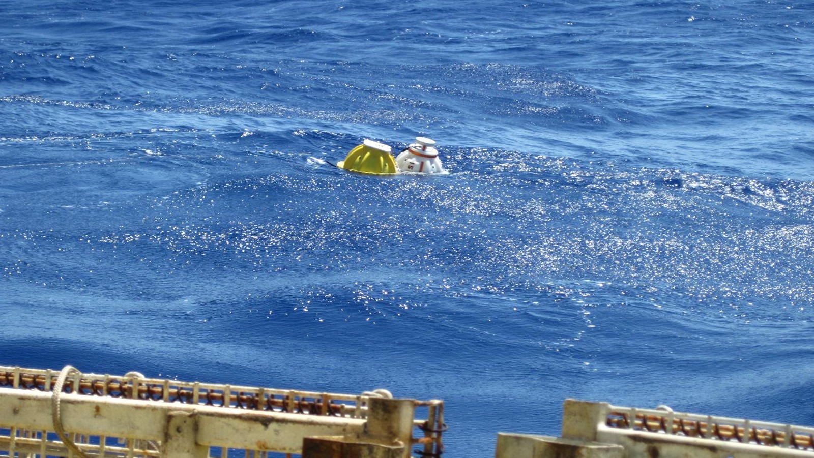 The ABIISS prototype successfully recovered after 18 months nearly three miles down on the bottom of the ocean. Image credit: NOAA