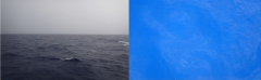 Diferentes tonos de azul del océano en el IO7. Crédito de la foto: NOAA.