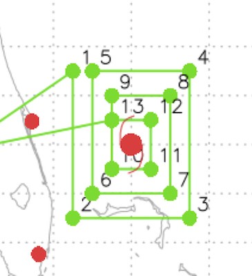 2023 Hurricane Field Program Square Spiral: P-3 & G-IV Flight Pattern