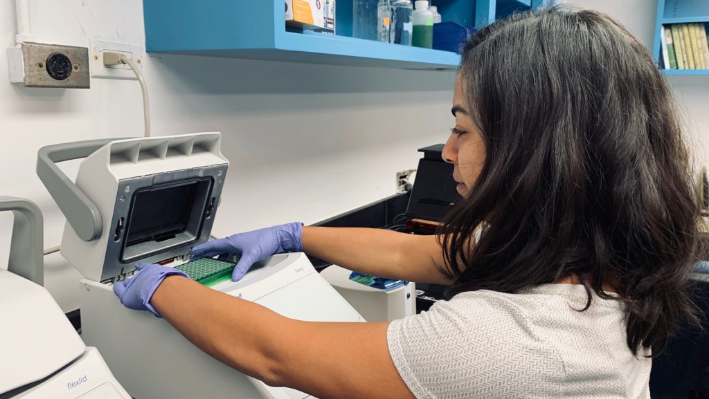 coral researcher Stephanie Rosales collecting samples. Photo Credit, NOAA AOML.