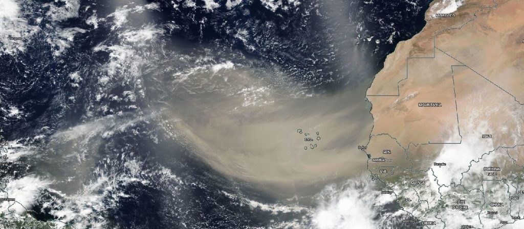 Originally Published Wednesday, June 24, 2020 at NOAA NESDIS

As we move through the 2020 Atlantic Hurricane Season, you will no doubt hear a lot about the Saharan Air Layer—a mass of very dry, dusty air that forms over the Sahara Desert during the late spring, summer and early fall. This layer can travel and impact locations thousands of miles away from its African origins, which is one reason why NOAA uses the lofty perspective of its satellites to track it.