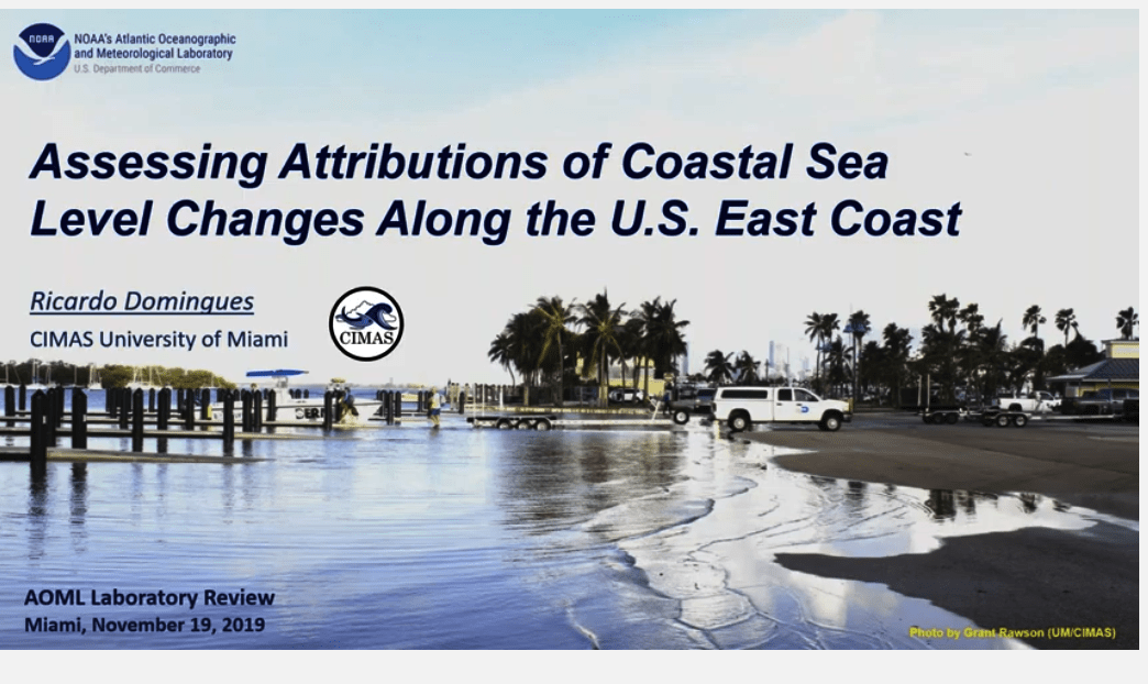 Evaluación de las atribuciones de los cambios del nivel del mar costero a lo largo de la costa este de EE.UU. title slide