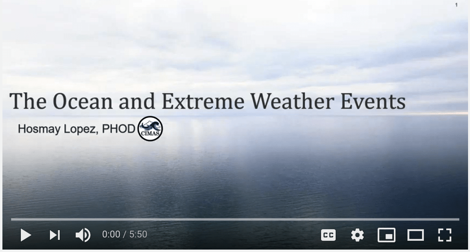 The Ocean and Extreme Weather Events presentation title slide