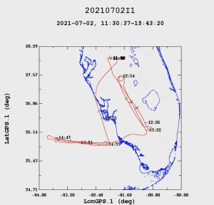 Flight track for flight 20210702I1