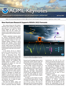 First page of the Keynotes newsletter for April-June of 2022