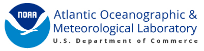 El logotipo de la NOAA y las palabras Laboratorio Oceanográfico y Meteorológico del Atlántico. Enlaces a la página de inicio.