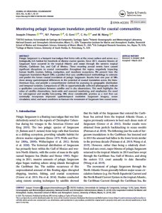 First page of 'Monitoring pelagic Sargassum inundation potential for coastal communities' publication. 2023
