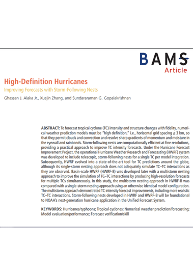 Huracanes de alta definición: Mejora de las previsiones con nidos de seguimiento de tormentas: Imagen del artículo científico