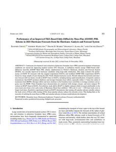 Performance of an improved TKE-based eddy-diffusivity mass-flux (EDMF) PBL scheme in 2021 hurricane forecasts from Hurricane Analysis and Forecast System. Image of a scientific paper.