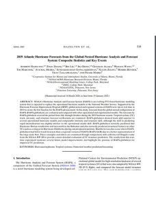 2019 Atlantic hurricane forecasts from the Global-Nested Hurricane Analysis and Forecast System (HAFS): Composite statistics and key events. Image of scientific paper.