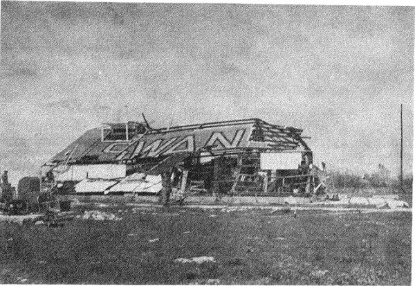 Operations Building on Swan Island after Hurricane Janet (Topics of the U.S. Weather Bureau)